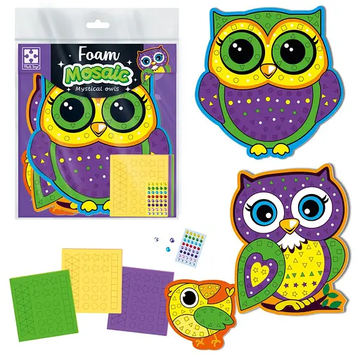 Набор для творчества с мягкой мозаикой и стразами Мистические совы