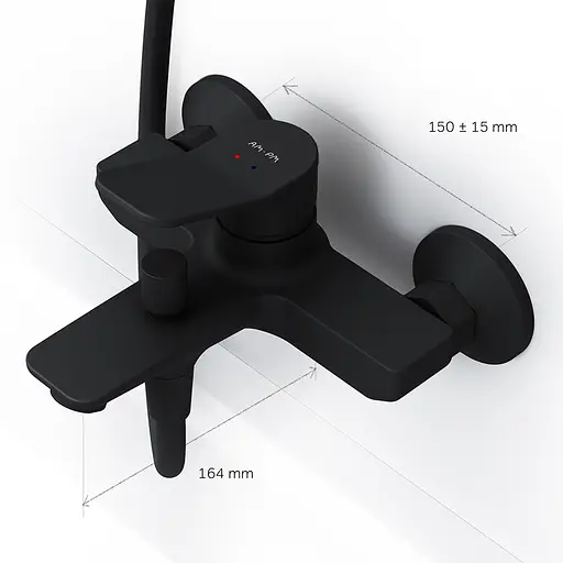 Змішувач для ванни Am.Pm X-Joy black F85A10022 Чорний матовий - фото 8