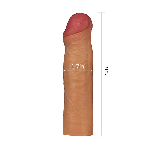 Насадка на пенис Lovetoy Revolutionary Silicone Nature Extender 17.8 см коричневый - фото 2