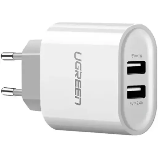 Зарядний пристрій Ugreen CD104 2xUSB 3.4 A Charger білий - фото 1