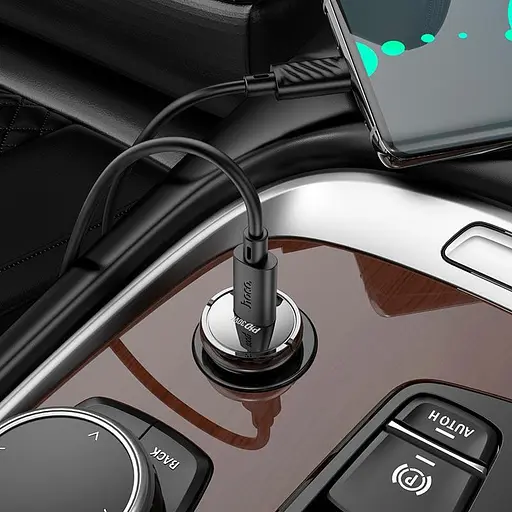 Автозарядный адаптер питания HOCO Z53 Sight 30-вт прозрачно-черный - фото 5