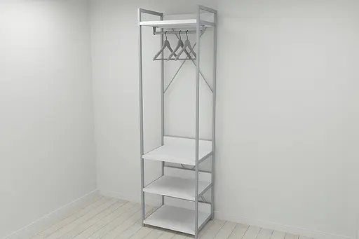 Шафа Гардероб Уні секція 3 серії Конект Ferrum-decor 220x60x50см Сірий метал ДСП Білий 32 мм (FRD-104527) - фото 6