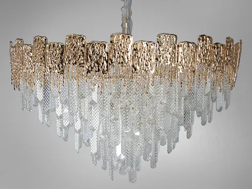 Ексклюзивна, елітна, сучасна кришталева люстра на 18 ламп, золото - фото 1
