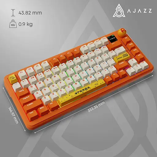 Клавіатура Ajazz AK820 MAX Avocado Switch Orange-White (AK820MAX-AS-OW) - фото 7