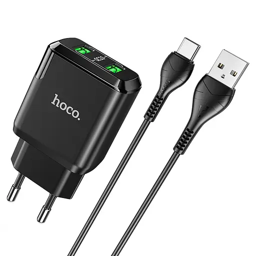 Зарядний пристрій Hoco N6 Charmer dual port charger 2 USB 3 A 2xQC3.0 18W - фото 2