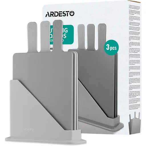 Набір дошок кухонних на підставці Ardesto Fresh 24.1х33х7.9 см 3 шт. (AR1403GRB) - фото 7