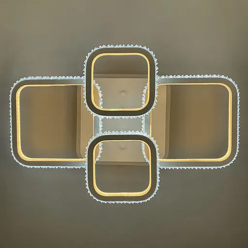 Світлодіодна LED люстра з RGB підсвіткою в білому корпусі | Арт. A 77074/2+2 RGB WT | Line F - фото 2