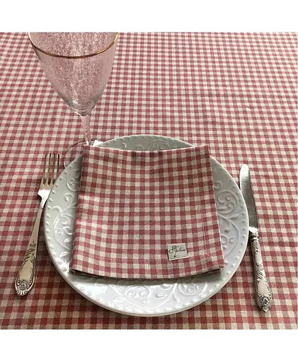 Серветка Прованс Глорія, 40х40 см, клітинка, червоний (14577) - фото 2