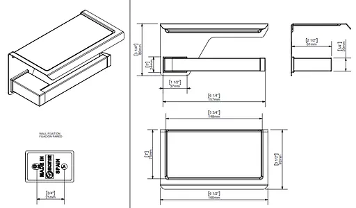 Держатель туалетной бумаги с полкой Sonia S-Cube 173938 Хром - фото 4