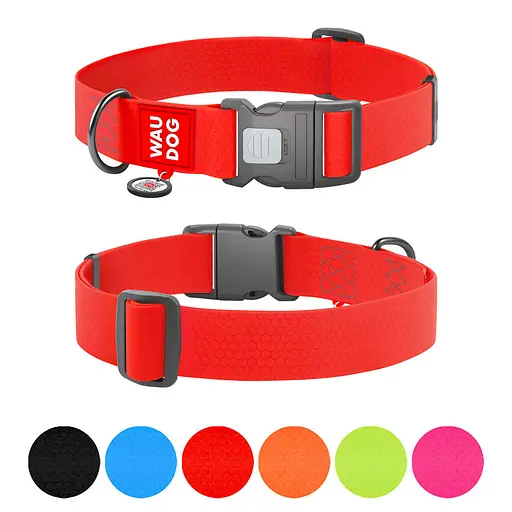 Нашийник для собак водостійкий Waudog Waterproof з QR-паспортом пластиковий фастекс XXL Ш 40 мм Д 46-70 см червоний - фото 2