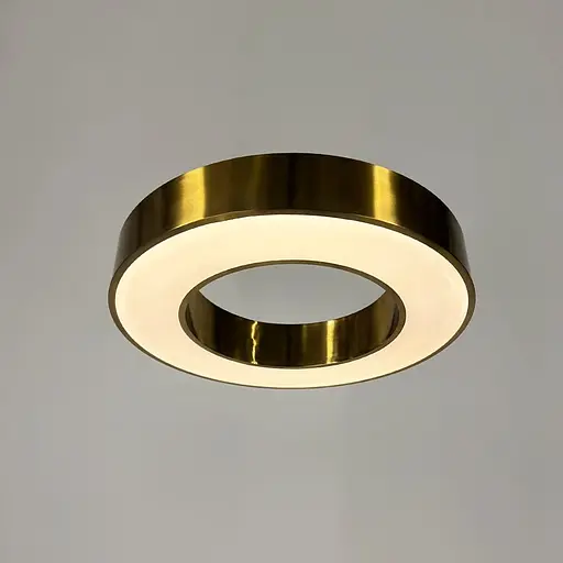 Стельова латунна LED люстра у формі кільця Ø 50х8 см | Line F | Арт. MJ547-500 AB - фото 4