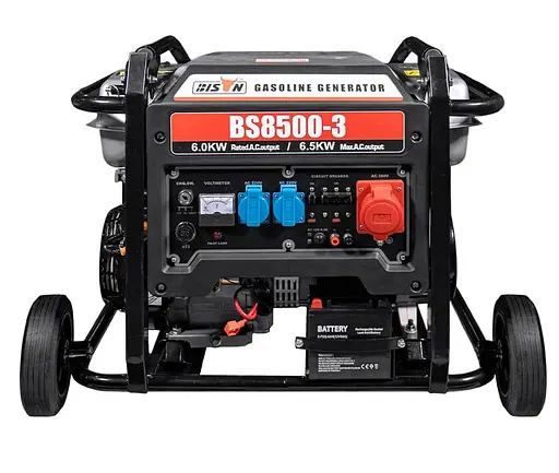 Генератор Синхронний Bison 6 кВт BS8500-3 / 6000 Вт / Бензин (41-00408) - фото 1