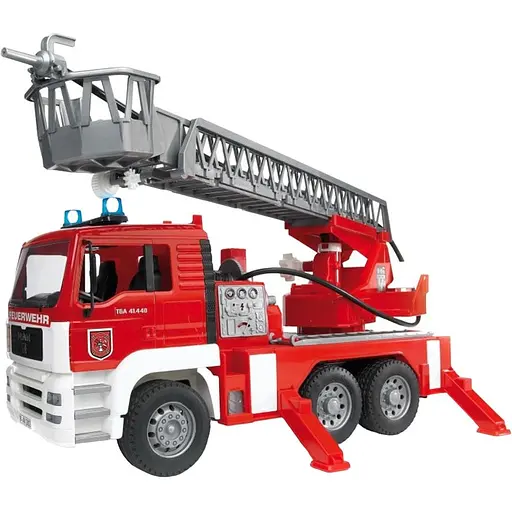 Уцінка. Велика пожежна машина Bruder Scania R-series з драбиною 56 см (03590)