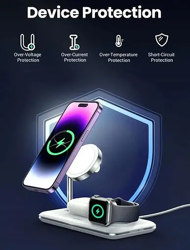 Бездротове зарядне — стенд Ugreen CD278 3-in-1 Wireless Charger (90326) - фото 3