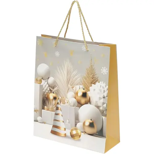 Пакет подарунковий Новорічний Іграшки DW0510X14 M Різнокольоровий - фото 1