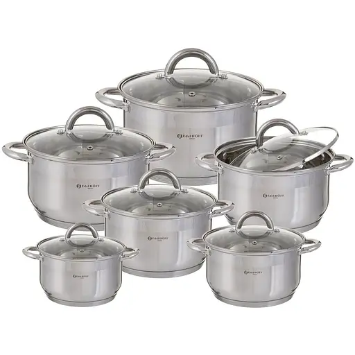 Набір каструль з кришками EdelHoff EH-9099, 12 предметів - фото 1