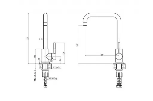 Смеситель для кухни Adamant SA-09 светло-серый, Серый - фото 6