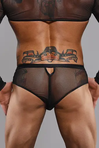 Чоловічі труси-бразиліани Regnes Fetish Planet otwartym XL (чорний) - фото 11