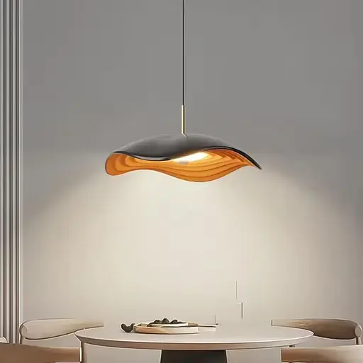 Подвесной светильник-цветок в черно-оранжевом корпусе Ø 40х25 см | Line F | Ст. SGA31-280 Black+Red - фото 1