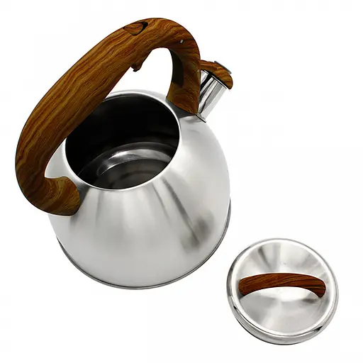 Чайник со свистком и крышкой 2.5 л из нержавеющей стали ZB-K2.5L, Zauberg Серебристый 87701 - фото 2