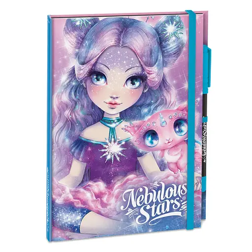 Блокнот черные листы Делюкс Небулия Nebulous Stars 11583-1 с ручкой - фото 1