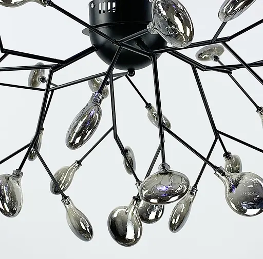 Потолочная каскадная люстра на 36 плафонов в черном цвете Line.F Цвет плафона Прозрачный - фото 4