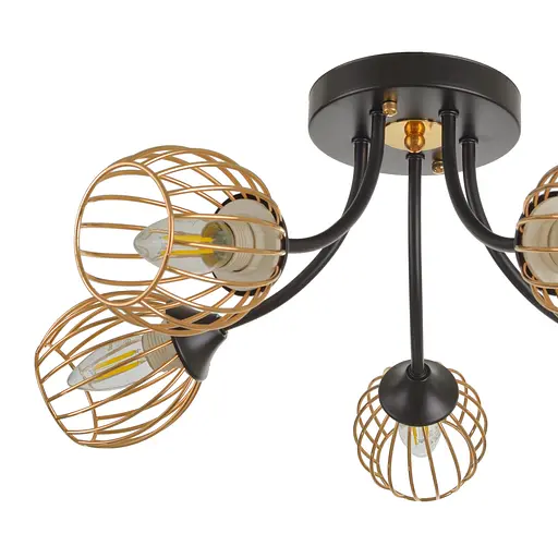 Люстра Brille лофт стельова в зал E27 60W BK (BL-967C/5) - фото 7