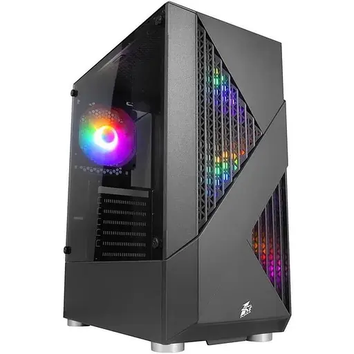 Корпус 1stPlayer F3-A-BK-4F1, чорний, без БЖ, Midi Tower, ATX / Micro ATX / Mini ITX, 1xUSB 3.0 / 2xUSB 2.0, макс. CPU - 160 мм / - фото 1