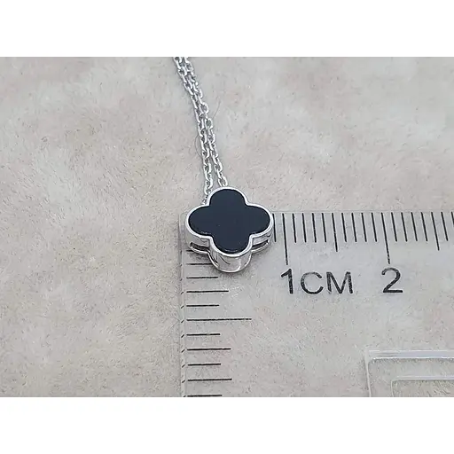 Золотое колье Платон Клевер с фианитом. 3Н104/67Б 40 - фото 4