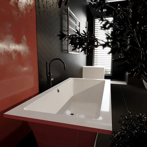 Ванна отдельностоящая глянцевая Amdcon Tytul 185x85 из литого камня TYTUL_185_HL Белый - фото 4