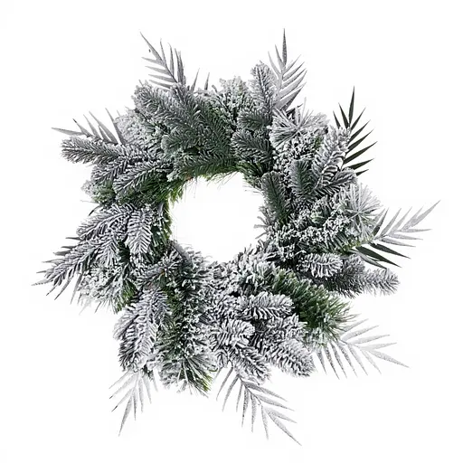Штучний різдвяний вінок засніжений Lugi TD-VINSN Святковий 60 см 