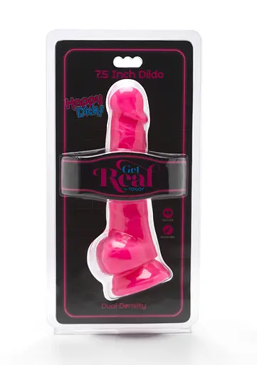 Фалоімітатор Get Real Happy Dicks Dildo 7.5 In 19 см рожевий - фото 2