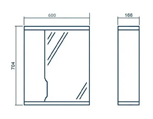 Дзеркало для ванної ПіК Альба Z-1 ліве з шафкою 60 см 30412 - фото 3