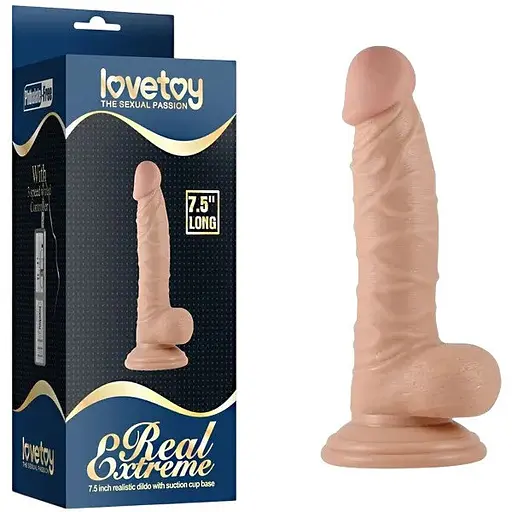 Реалістичний вібратор Lovetoy Real Extreme 19 см тілесний