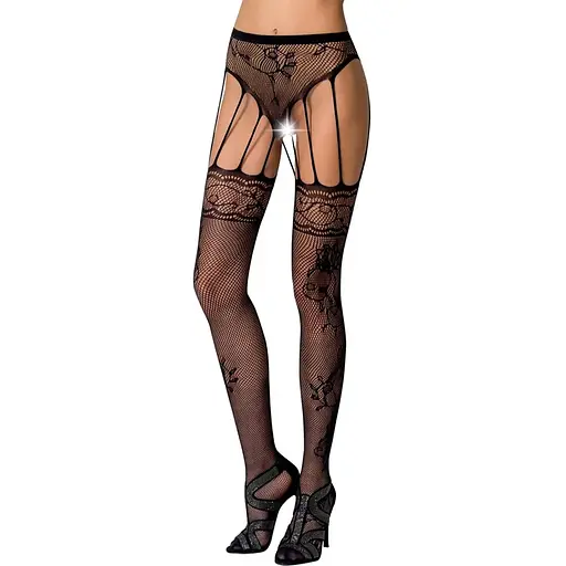 Сітчасті панчохи-стокінги Passion S016 One Size, Black