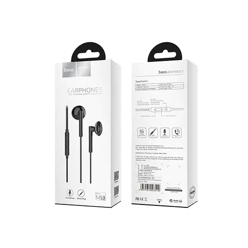 Навушники вкладки Hoco M53 Jack 3.5 чорний - фото 4