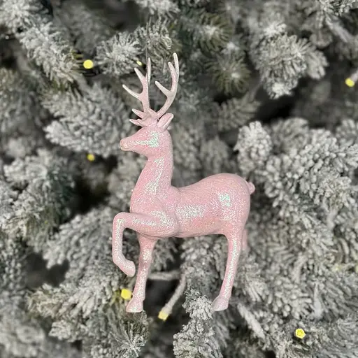 Елочная игрушка MIS LT Олень Благородный малый 11,5х5,5х16 см розовый - фото 2
