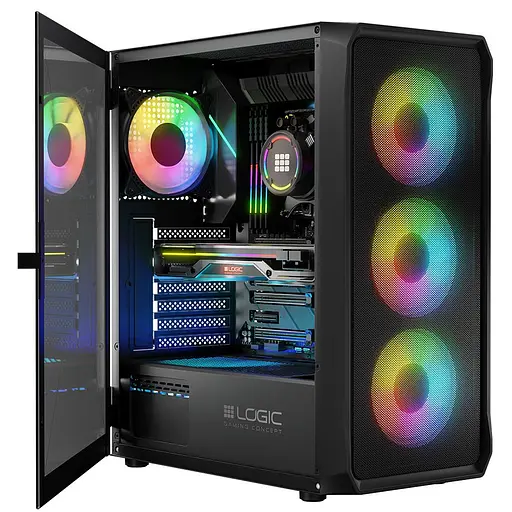 Корпус LogicConcept PORTOS MESH+GLASS ARGB fans 4x120mm BLACK без БП ATX - фото 9