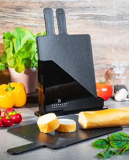 Набір обробних дощок Edenberg EB-11981 на підставці 3 шт. Чорні - фото 2