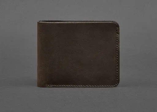 Кожаный портмоне 4.4 (с зажимом) темно-коричневый Crazy Horse - фото 1