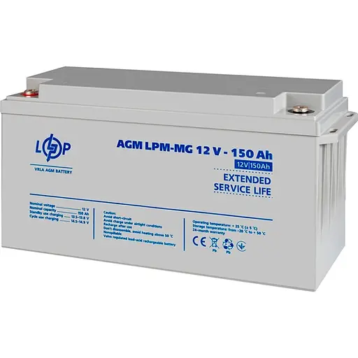 Джерело безперебійного живлення (ДБЖ) LogicPower LPM-PSW-1500VA 12V + АКБ LPM-MG 12V - 150 Ah (29700) [110196] - фото 11