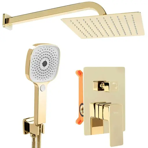 Душова система прихованого монтажу Rea Orix + Box gold REA-P8464, Золотий - фото 1