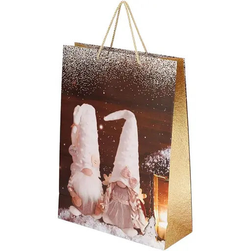 Пакет подарунковий новорічний JZ05103 Бежевий (NY) - фото 1