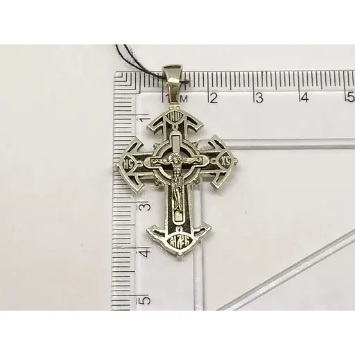 Золотой крестик Харьковская ювелирная фабрика. Распятие Христа. 11483-ЧБЕЛ - фото 4