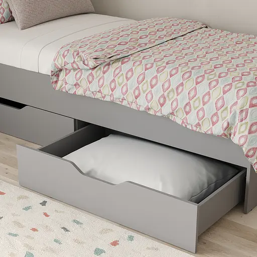 Кровать односпальная MebelStar Лилу с ящиками 90x200 см Серая мышка (MBS-1350) - фото 2