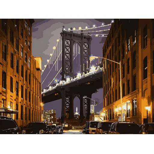 Картина по номерам Santi Брукленский мост 30х40 см LED подсветка (956445)