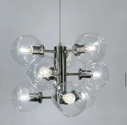 Ексклюзивна люстра в трендовому кольорі корпусу Satin Nickel Line.F MD 9050-9 - фото 5