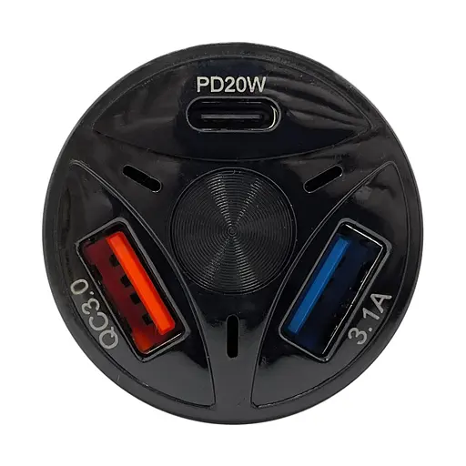 Автомобильное зарядное устройство XON UniLink Type-C 20W (PD20) + QC3.0 + 5V/3.1A Black (CU2A1C20WB 3449) - фото 2