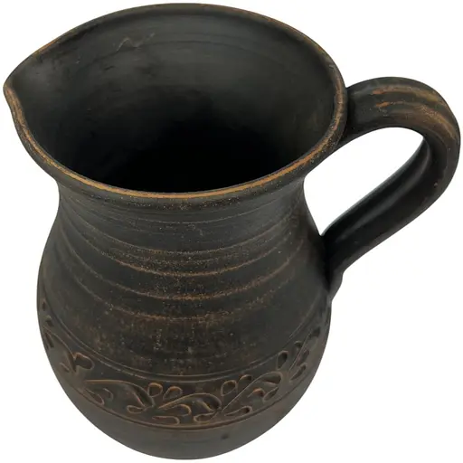 Глечик молочена кераміка Декор з ручкою висота 19 см 1.5 л Український глиняний посуд - фото 2