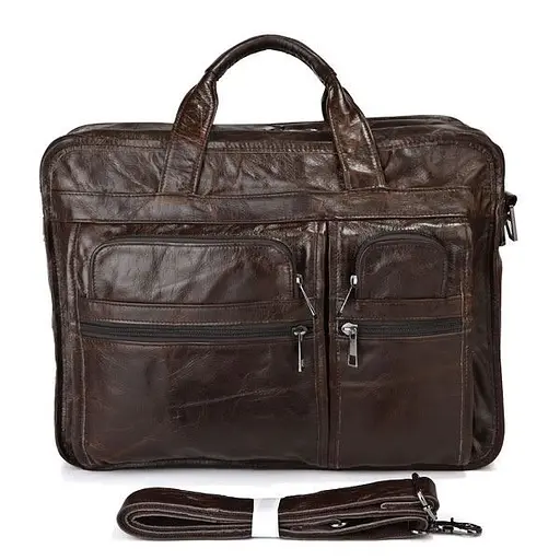 Чоловіча шкіряна сумка John McDee 39,5х15,5х30,5 см sum0026642 - фото 2